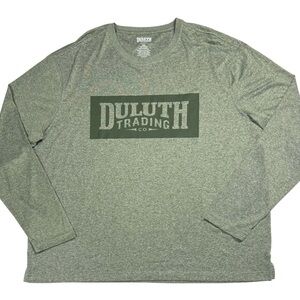 Duluth Trading Co 2X Men's Green Space Dye Logo Long Sleeve T-shirt